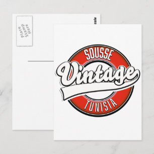 Sousse Tunesien Vintage-Logo Postkarte