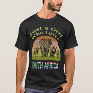 South Africa Big 5 Wildlife Just a Girl Who Lieben T-Shirt