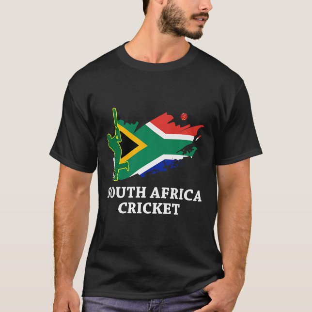 South Africa Cricket South African Flag Colors T-Shirt (Vorderseite)