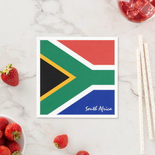 South Africa & Flag Party fashion/sports fans Serviette