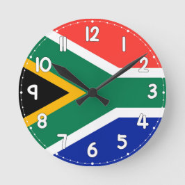 South Africa Flag Wall Clock -  Runde Wanduhr