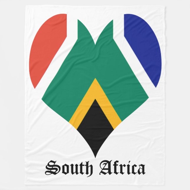 South Africa flagheart - Bokke Fleecedecke (Vorderseite)