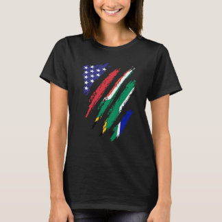 South Africa Grown Flag USA Patriot Herit T-Shirt