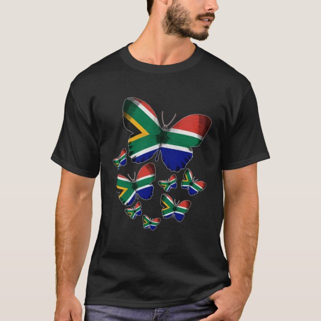 South Africa Ideas Kids With Butterfly South Afric T-Shirt (Vorderseite)