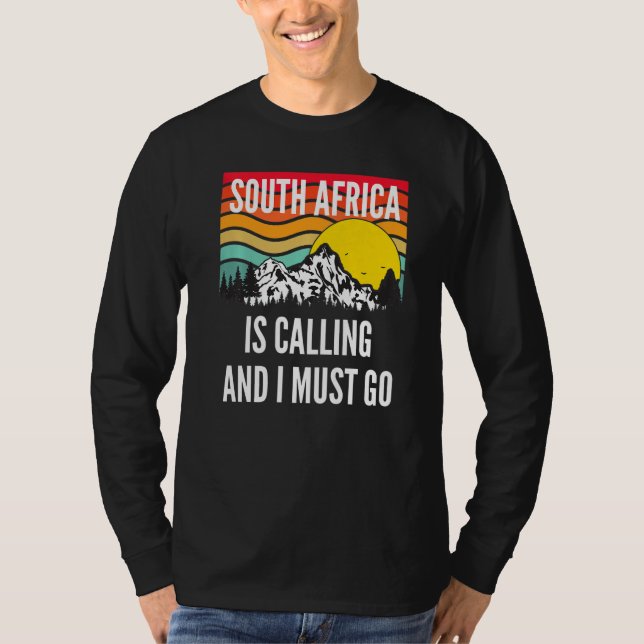 South Africa Is Calling And I Must Go, Wavy Sunset T-Shirt (Vorderseite)