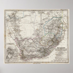 South Africa Map Poster