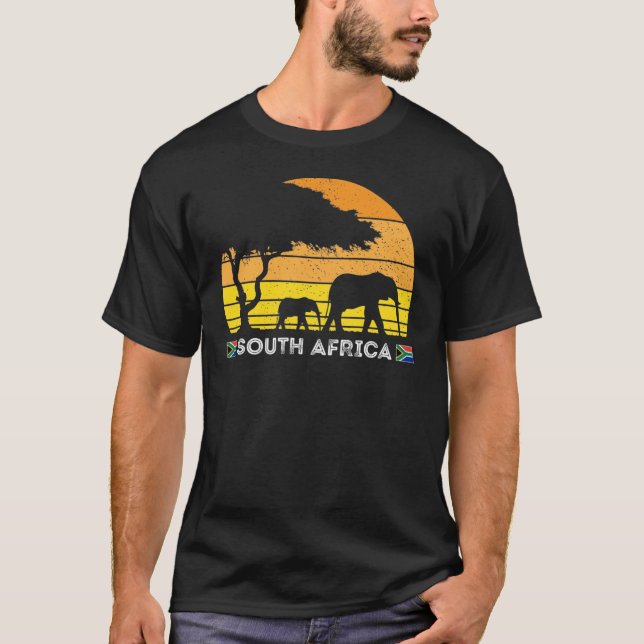 South Africa Safari Savannah Sunset Elephant T-Shi T-Shirt (Vorderseite)