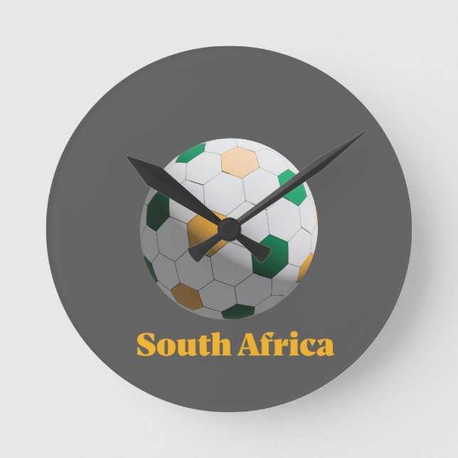 South Africa Soccer Runde Wanduhr (Vorderseite)