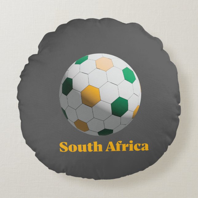 South Africa Soccer Rundes Kissen (Vorderseite)