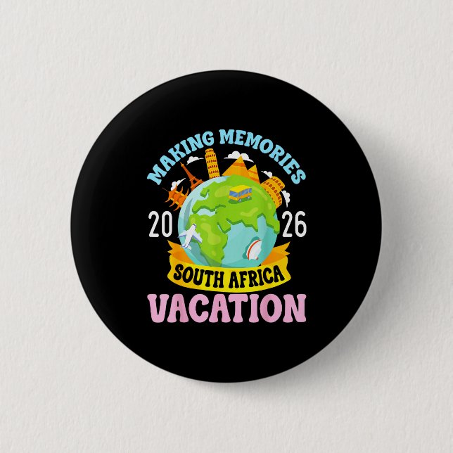 South Africa Vacation 2026 Travel Making Memories  Button (Vorderseite)