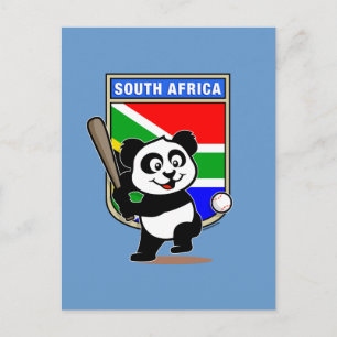 South African Baseball Panda Postkarte