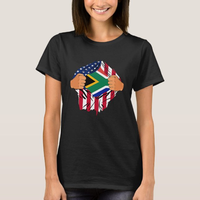 South African Blood Inside Me American South Afric T-Shirt (Vorderseite)