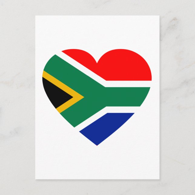 South African Flag Heart Postkarte (Vorderseite)