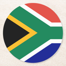 South African Flag Runder Pappuntersetzer