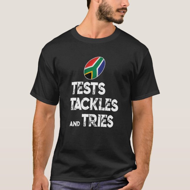 South African rugby tests tackles tries braai beer T-Shirt (Vorderseite)
