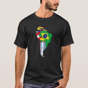 South America Flags Kontur Silhouette Hispanic Co T-Shirt