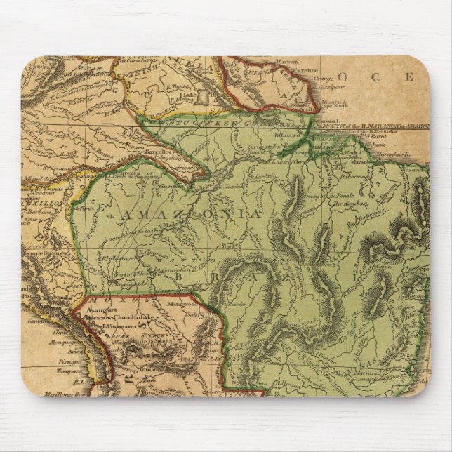 South America Map von Worcester Mousepad (Vorne)
