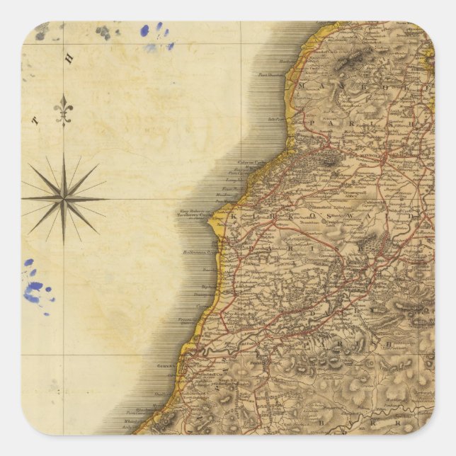 South Ayrshire Quadratischer Aufkleber (Vorderseite)