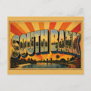 South Bank Brisbane Queensland Vintage Reise Kunst Postkarte