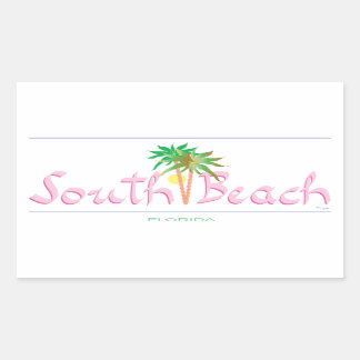 South Beach, FL Rechteckiger Aufkleber