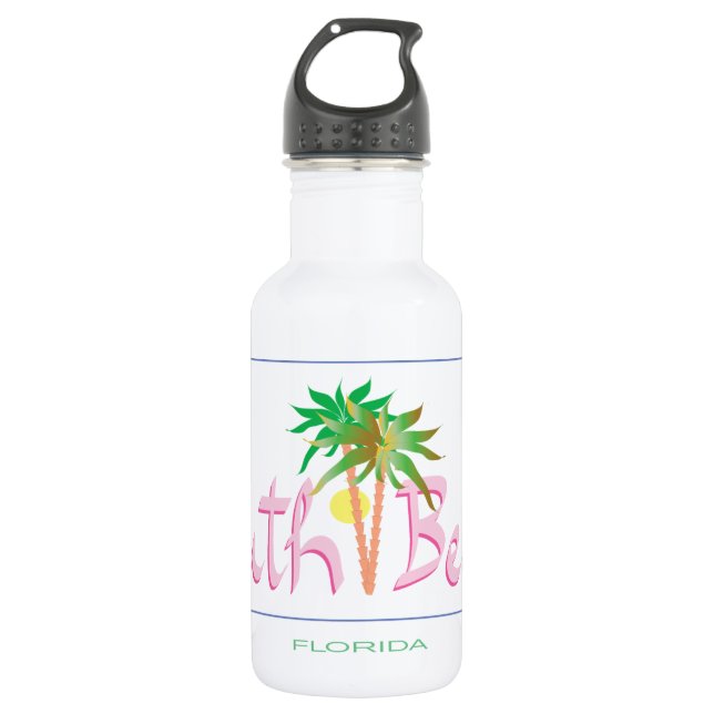 South Beach, FL Trinkflasche (Vorderseite)
