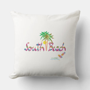 South Beach Florida Flip Flops Kissen