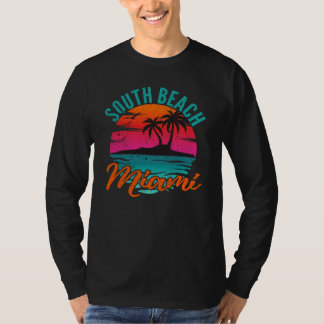 South Beach Florida Miami Sunset Retro Urlaub T-Shirt