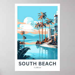 South Beach Florida Travel Print Poster