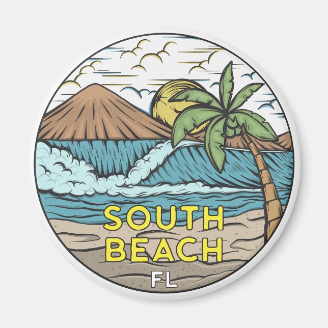 South Beach Florida Vintag Magnet (Vorne)