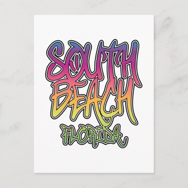 South Beach Graffiti Postkarte (Vorderseite)
