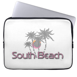 South Beach Miami Black Coole Grafik-Laptop-Hülle Laptopschutzhülle