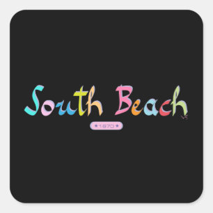 South Beach, Miami FL Quadratischer Aufkleber