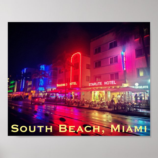 South Beach, Miami, Florida Art Deco Poster (Vorne)