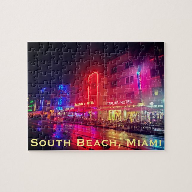 South Beach, Miami, Florida Art Deco Puzzle (Horizontal)