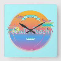 South Beach, Miami, Florida mit Palms Wall Clock
