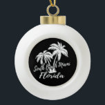 South Beach Miami Florida Palm Trees Beach Keramik Kugel-Ornament<br><div class="desc">South Beach Miami Florida Palm Trees Weihnachtsschmuck</div>