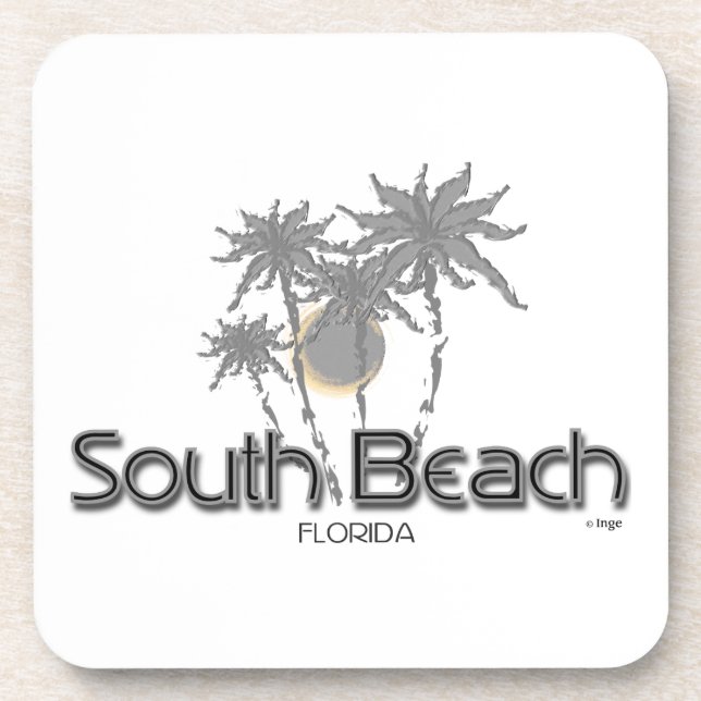 South Beach Miami Gray Palms Untersetzer (Vorderseite)