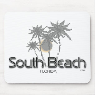 South Beach Miami Grey Palms Mousepad