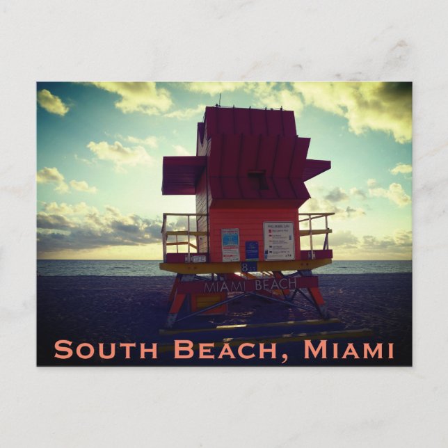 South Beach, Miami Lifeguard Stand (Ocean Rescue) Postkarte (Vorderseite)