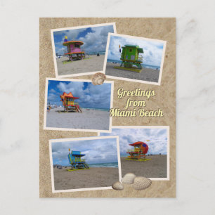 South Beach Miami Lifeguard Towers Postkarte