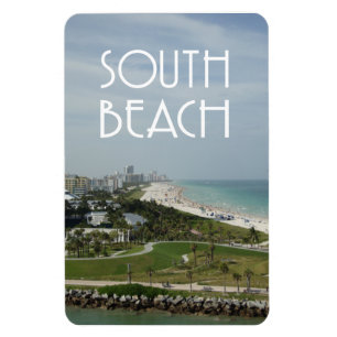 South Beach Miami Skyline-Foto Magnet