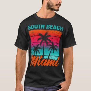 South Beach Miami Vintag Retro Florida Beach Vaca T-Shirt