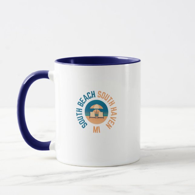 South Beach South Haven Michigan Coffee Tasse (Links)