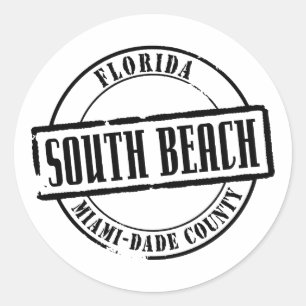 South Beach Titel Runder Aufkleber