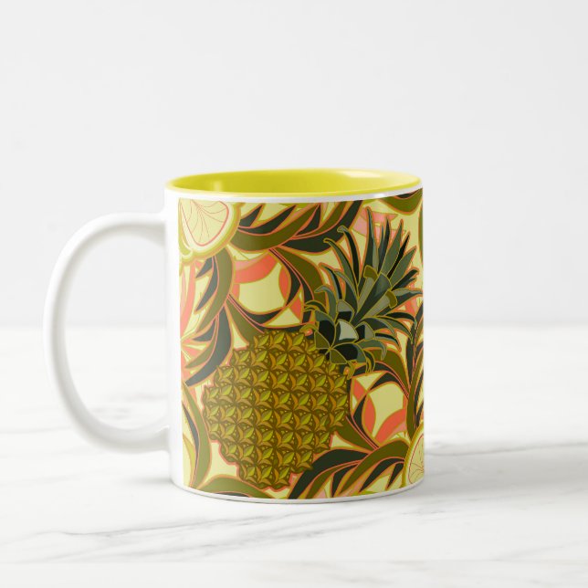 South Beach Tropical Pineapple Zweifarbige Tasse (Links)