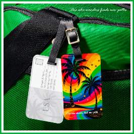 [South Beach Vibes] Farbige tropische Palme Gepäckanhänger