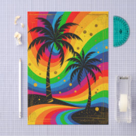 [South Beach Vibes] Retro Pop Art Deco Palmen Seidenpapier