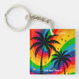 [South Beach Vibes] Retro Tropische Palmen Schlüsselanhänger