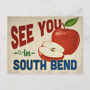 South Bend Indiana Apple - Vintage Travel Postkarte