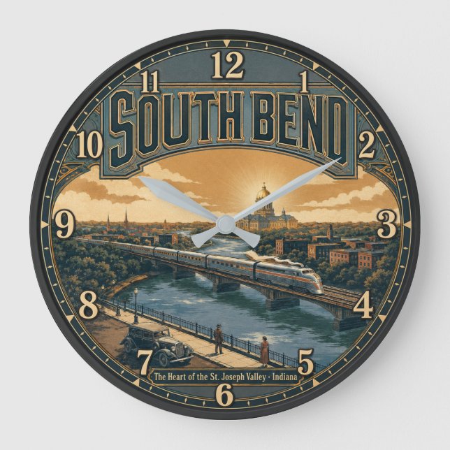 South Bend Indiana  Große Wanduhr (Vorderseite)